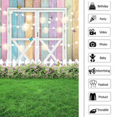 Grün Glas Weiss Zaun Beleuchtung Holz Tür Hintergrund